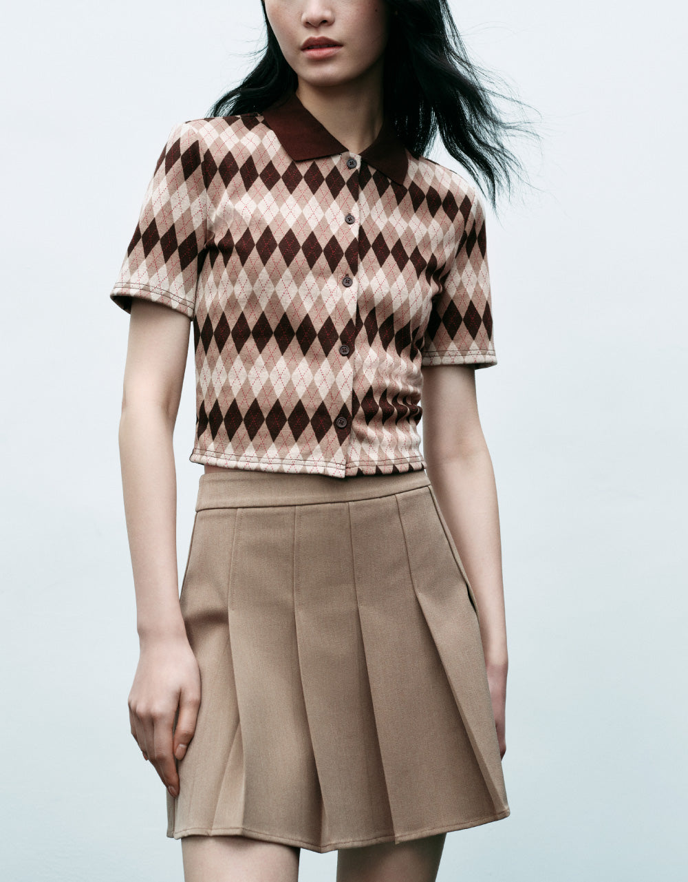 Standard Sleeve Plaid Polo Shirt