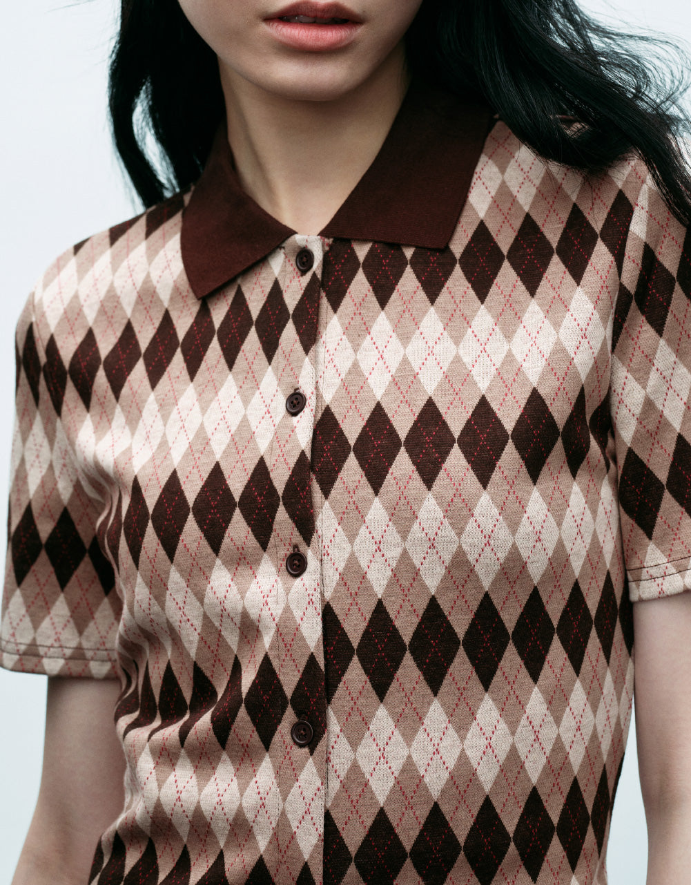 Standard Sleeve Plaid Polo Shirt