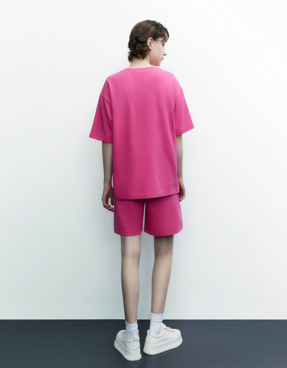 Letter Embrossed Crew Neck T-Shirt