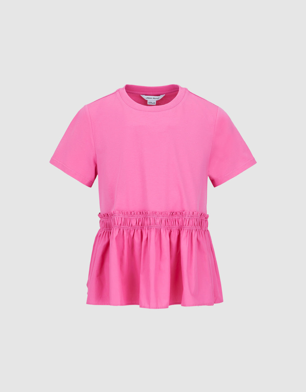 Ruffle Hem Crew Neck T-Shirt