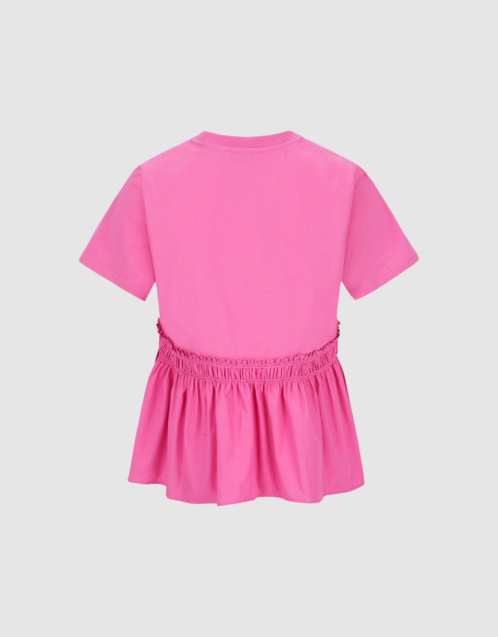 Ruffle Hem Crew Neck T-Shirt