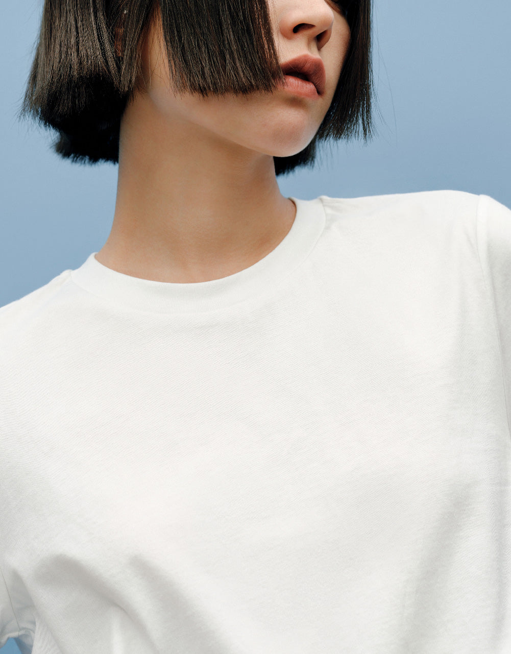 Ruffle Hem Crew Neck T-Shirt