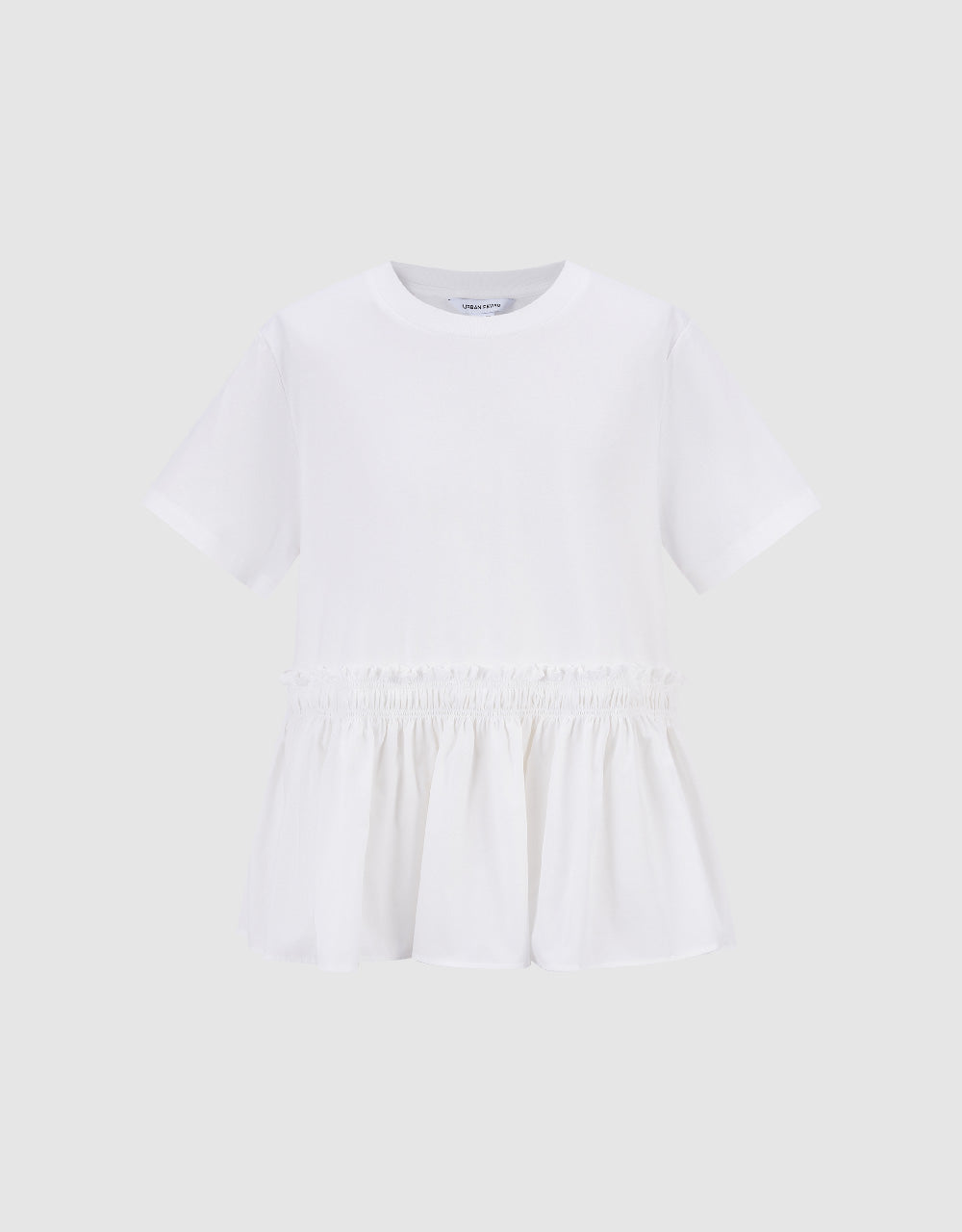 Ruffle Hem Crew Neck T-Shirt