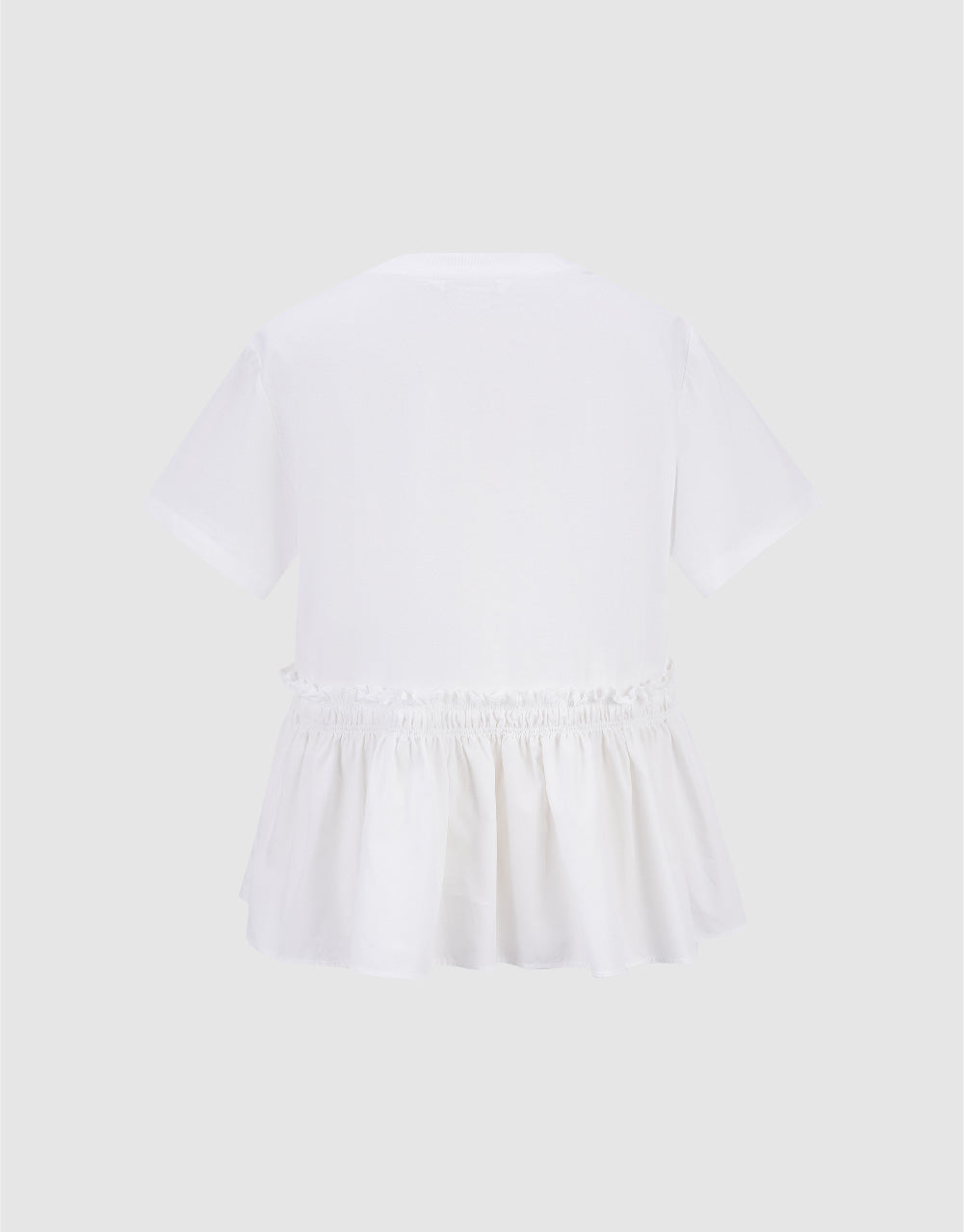 Ruffle Hem Crew Neck T-Shirt