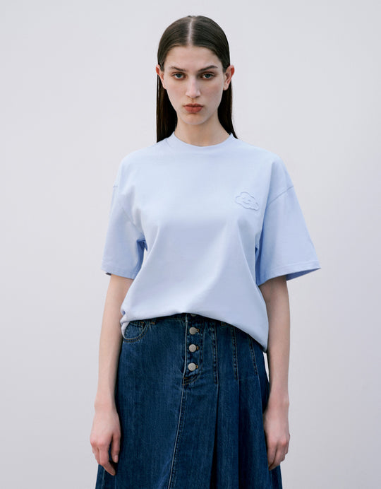 Cloud Detail Crew Neck T-Shirt