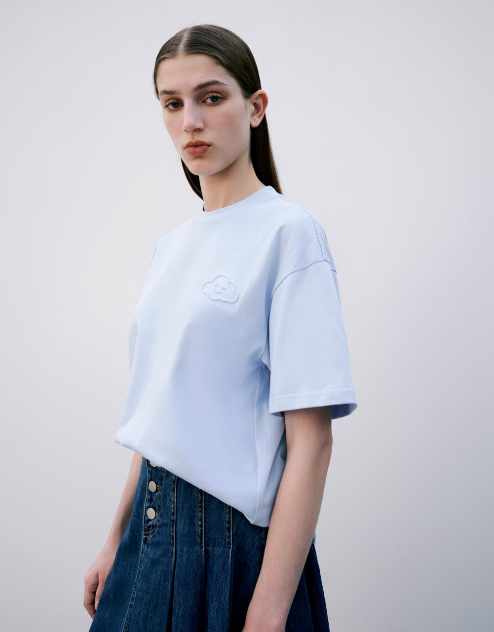 Cloud Detail Crew Neck T-Shirt