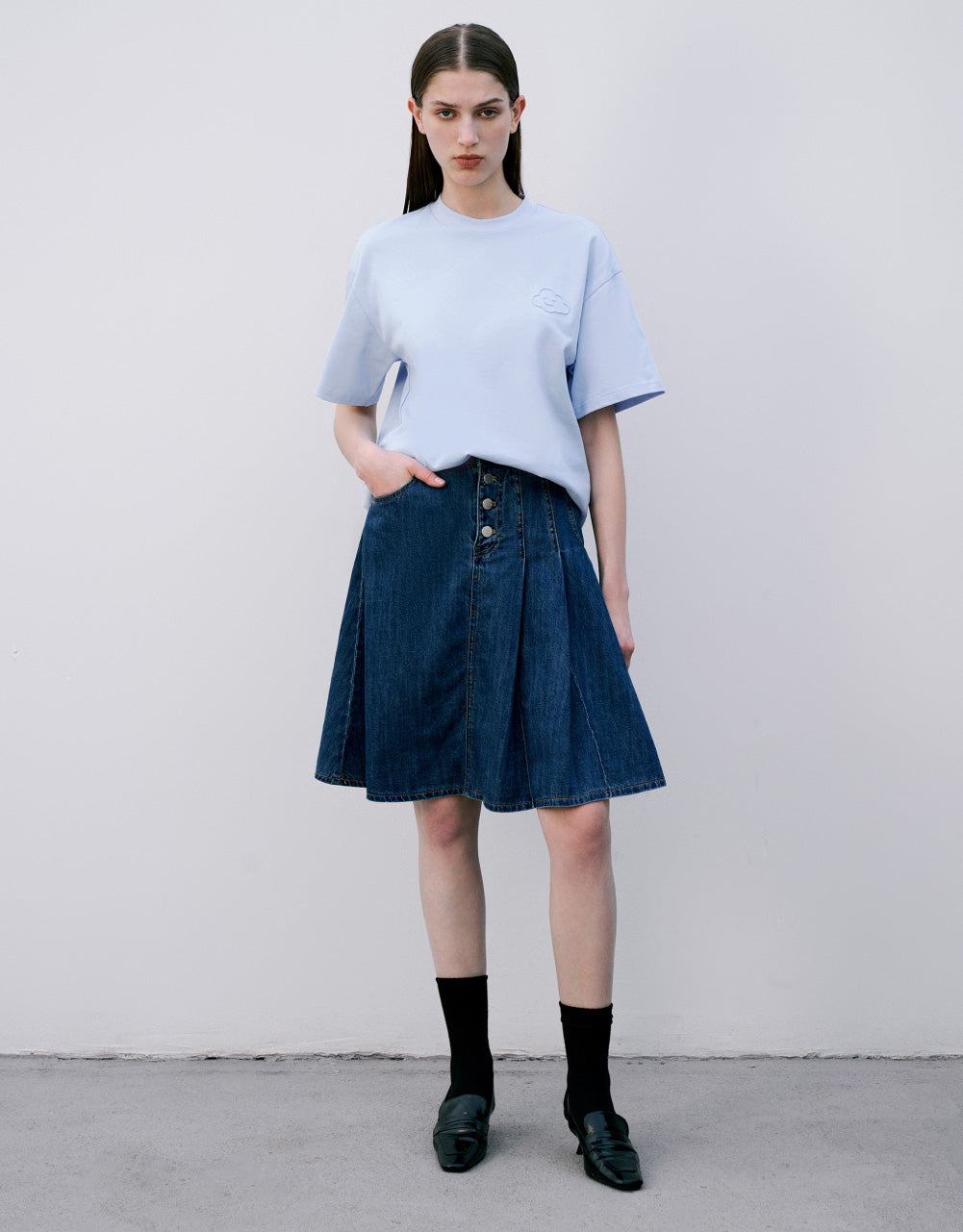 Cloud Detail Crew Neck T-Shirt