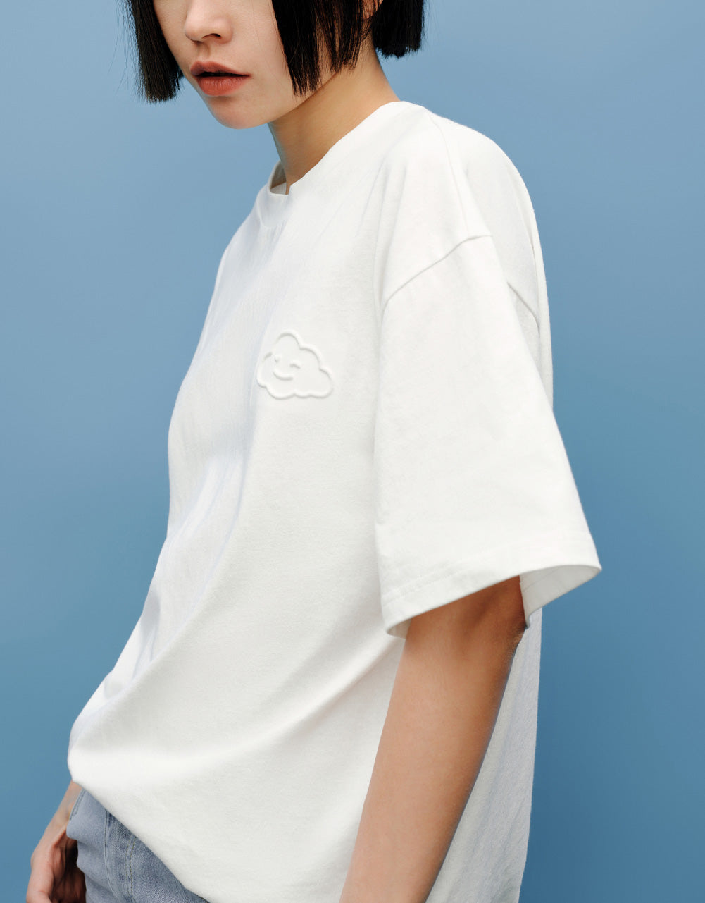 Cloud Detail Crew Neck T-Shirt