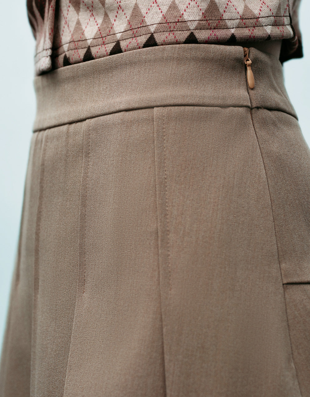 Pleated A-Line Mini Skirt