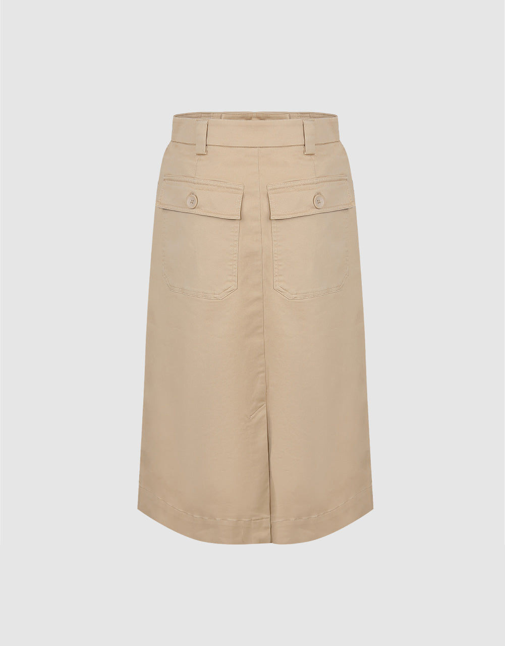 Plain A-Line Midi Skirt