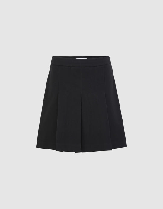 Pleated Mini A-Line Skirt