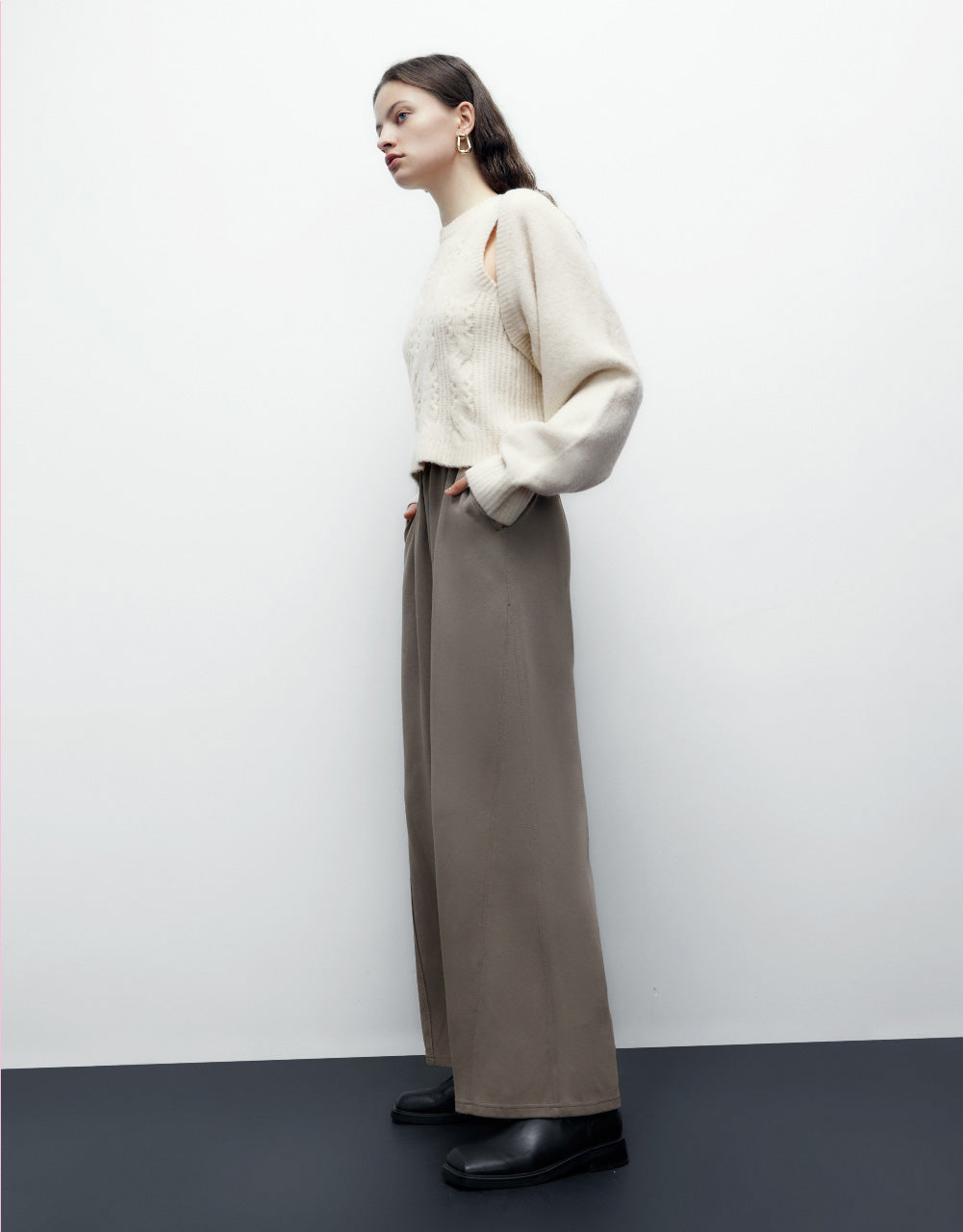 Knitted Extra Long Straight Pants