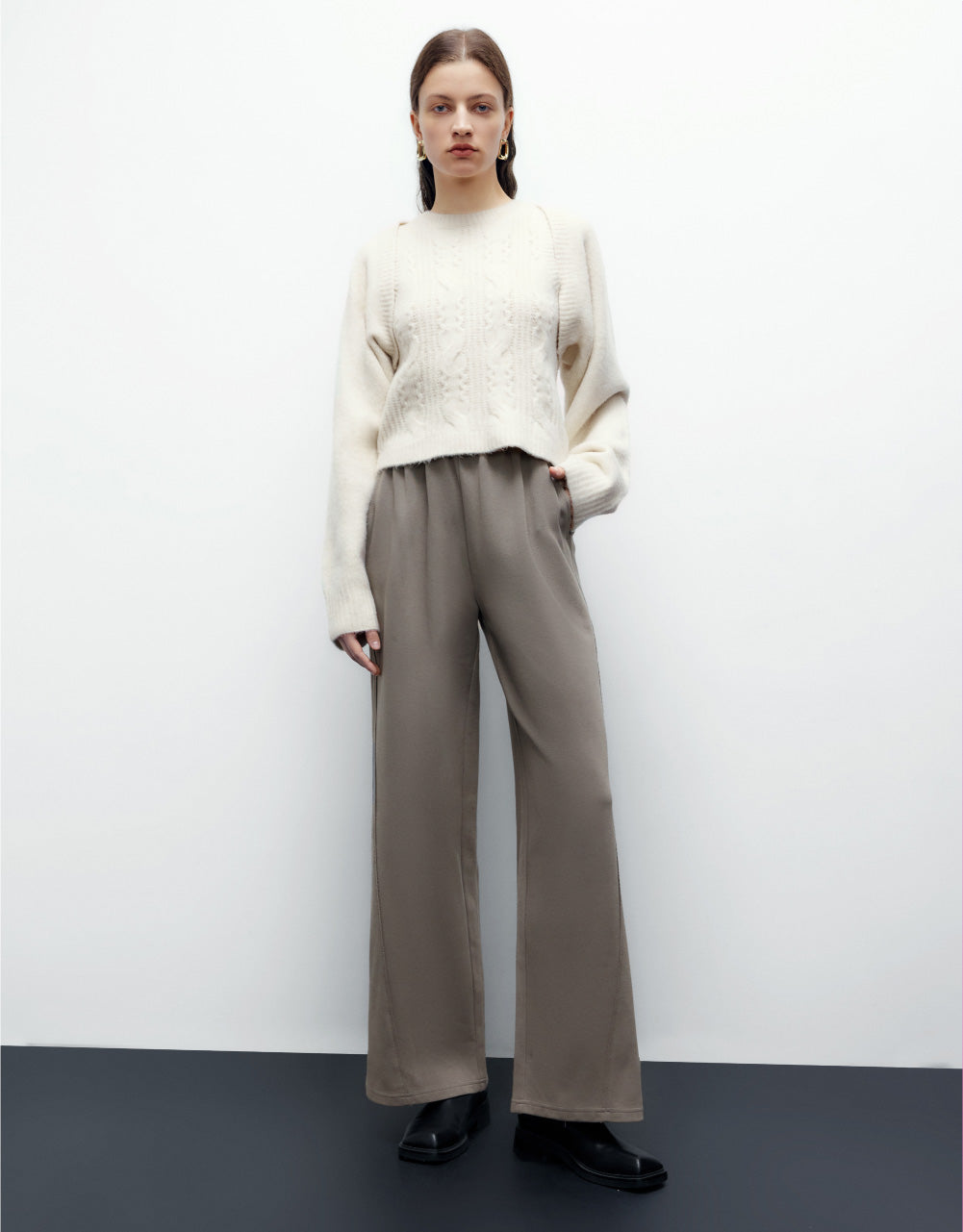 Knitted Extra Long Straight Pants
