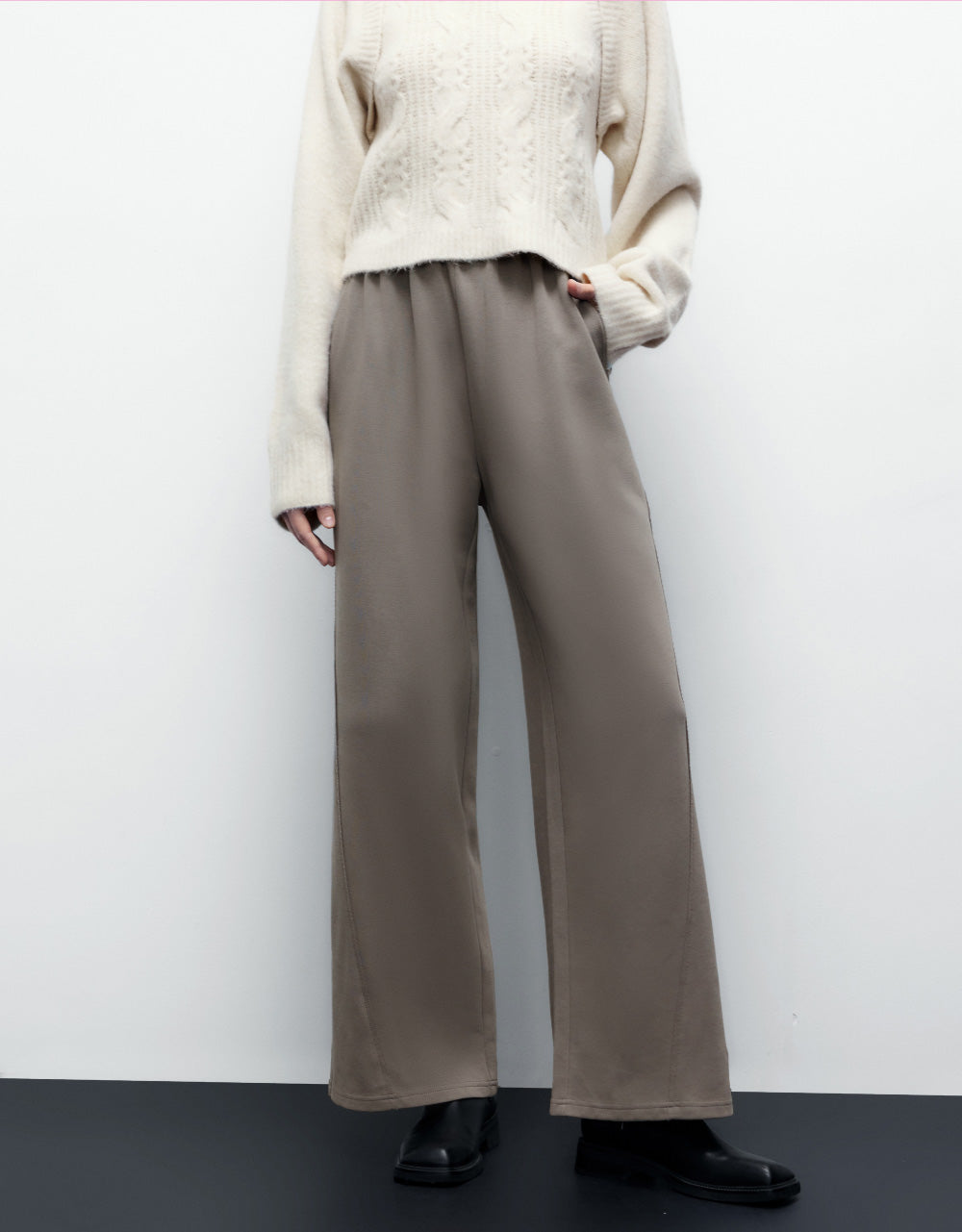Knitted Extra Long Straight Pants