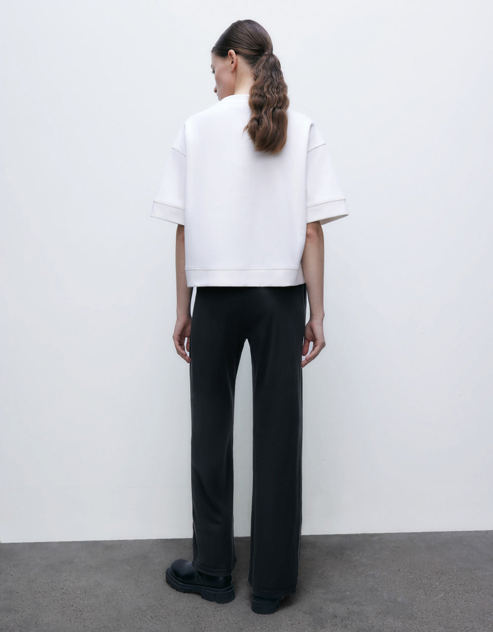 Elastic Waist Knitted Straight Pants