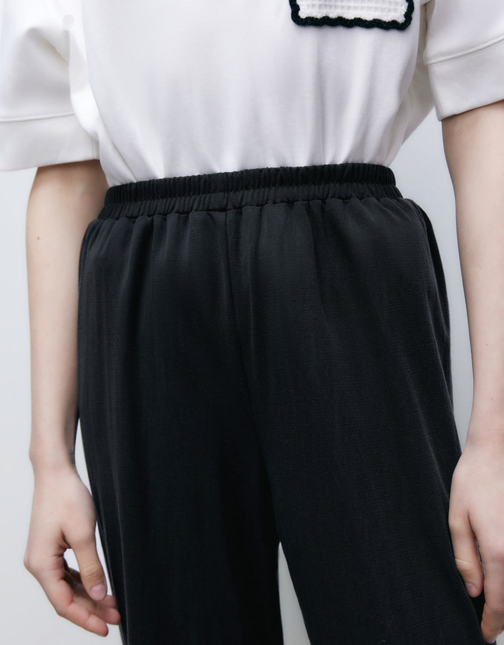 Elastic Waist Knitted Straight Pants