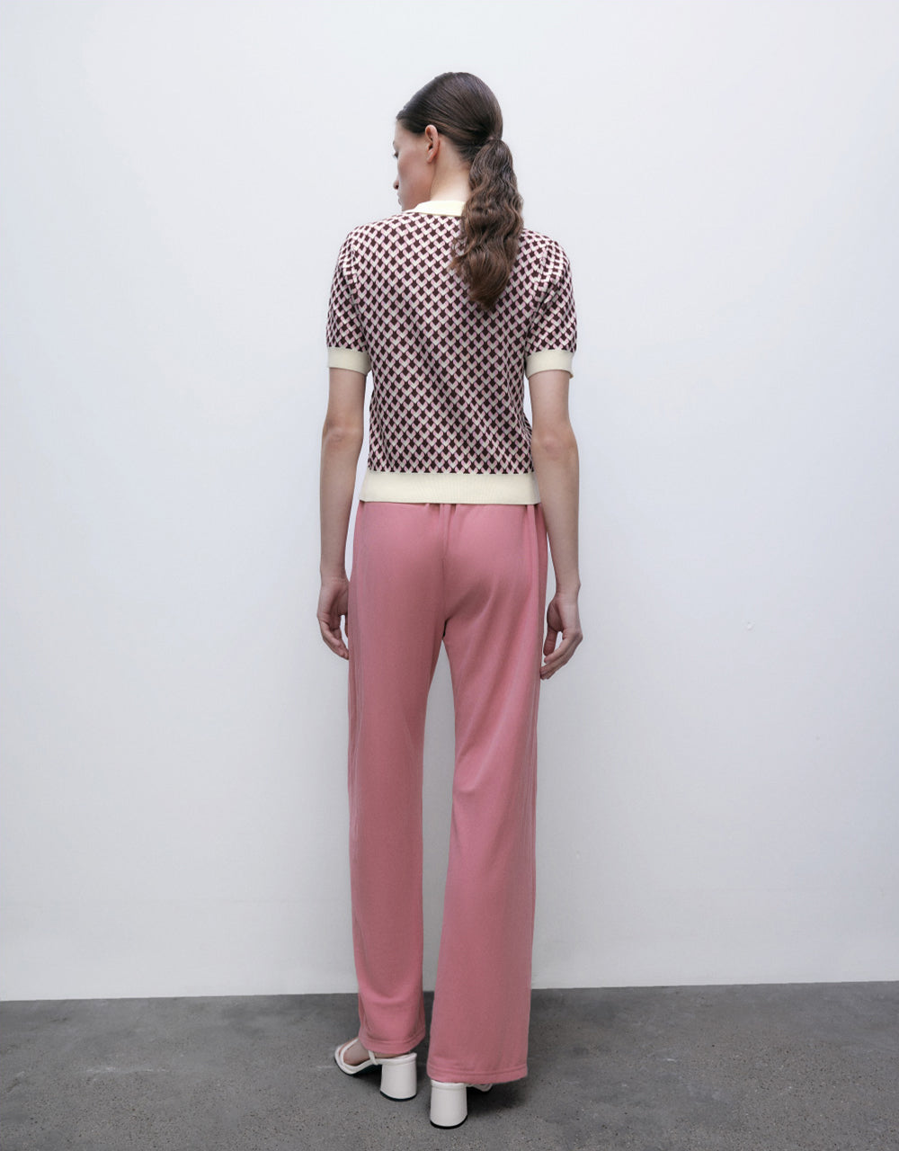 Elastic Waist Knitted Straight Pants