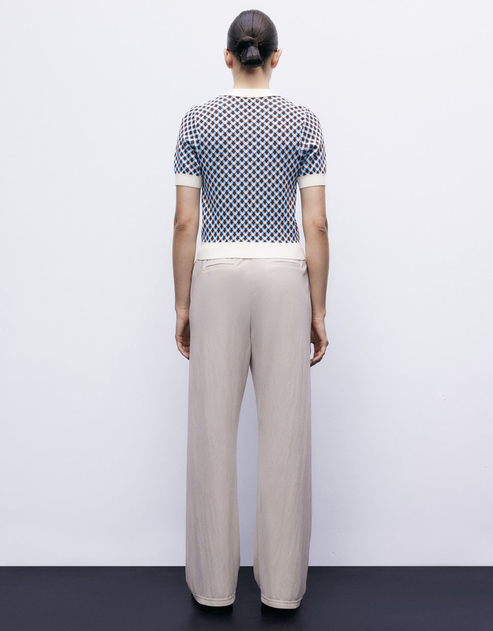 Elastic Waist Knitted Straight Pants