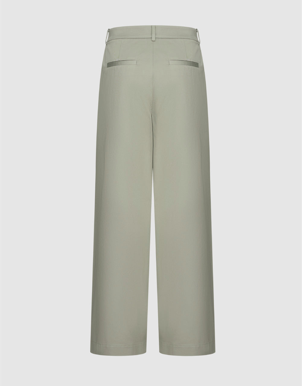 Plain Mid-Waist Straight Pants
