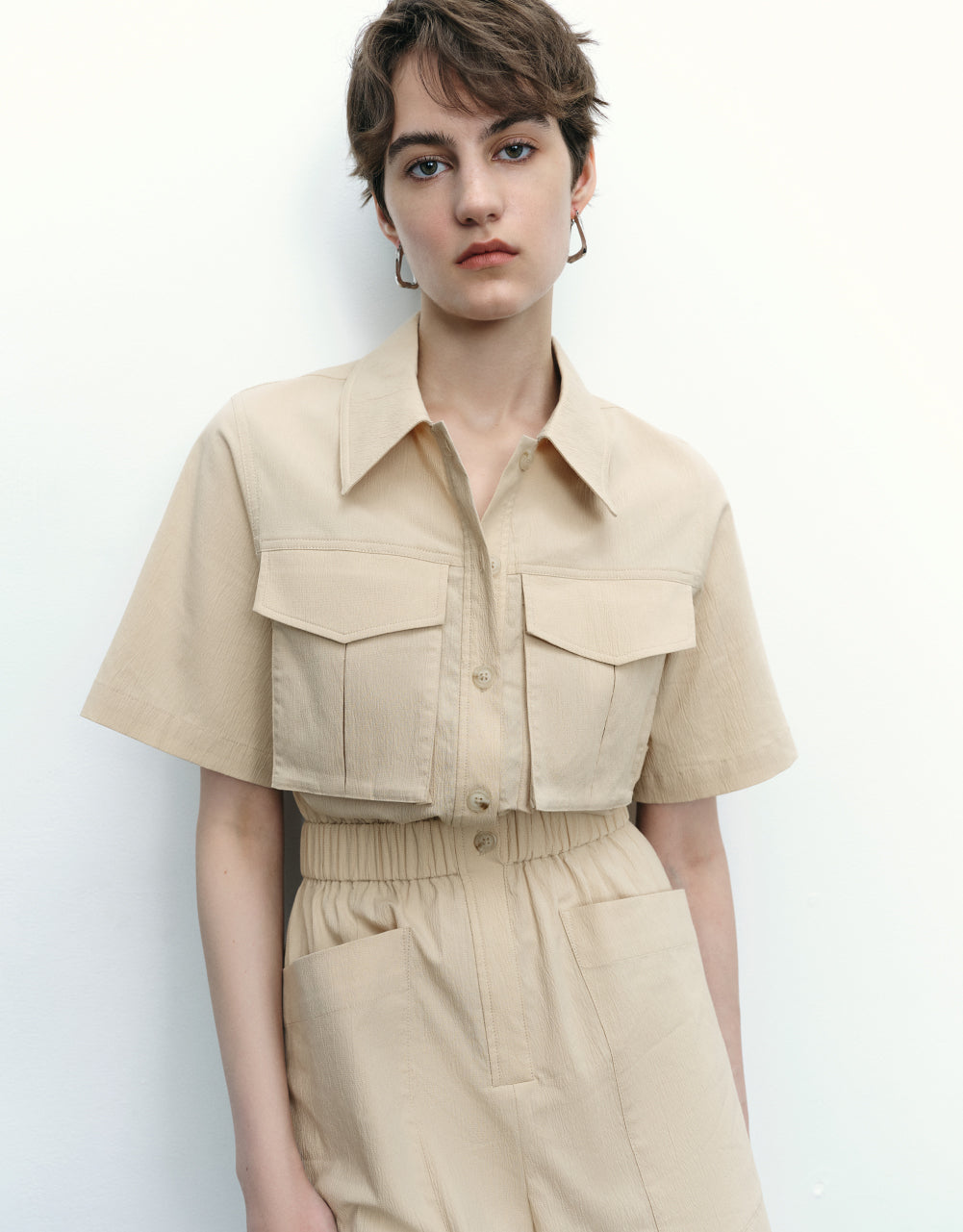 Elastic Waist Short Jumpsuits