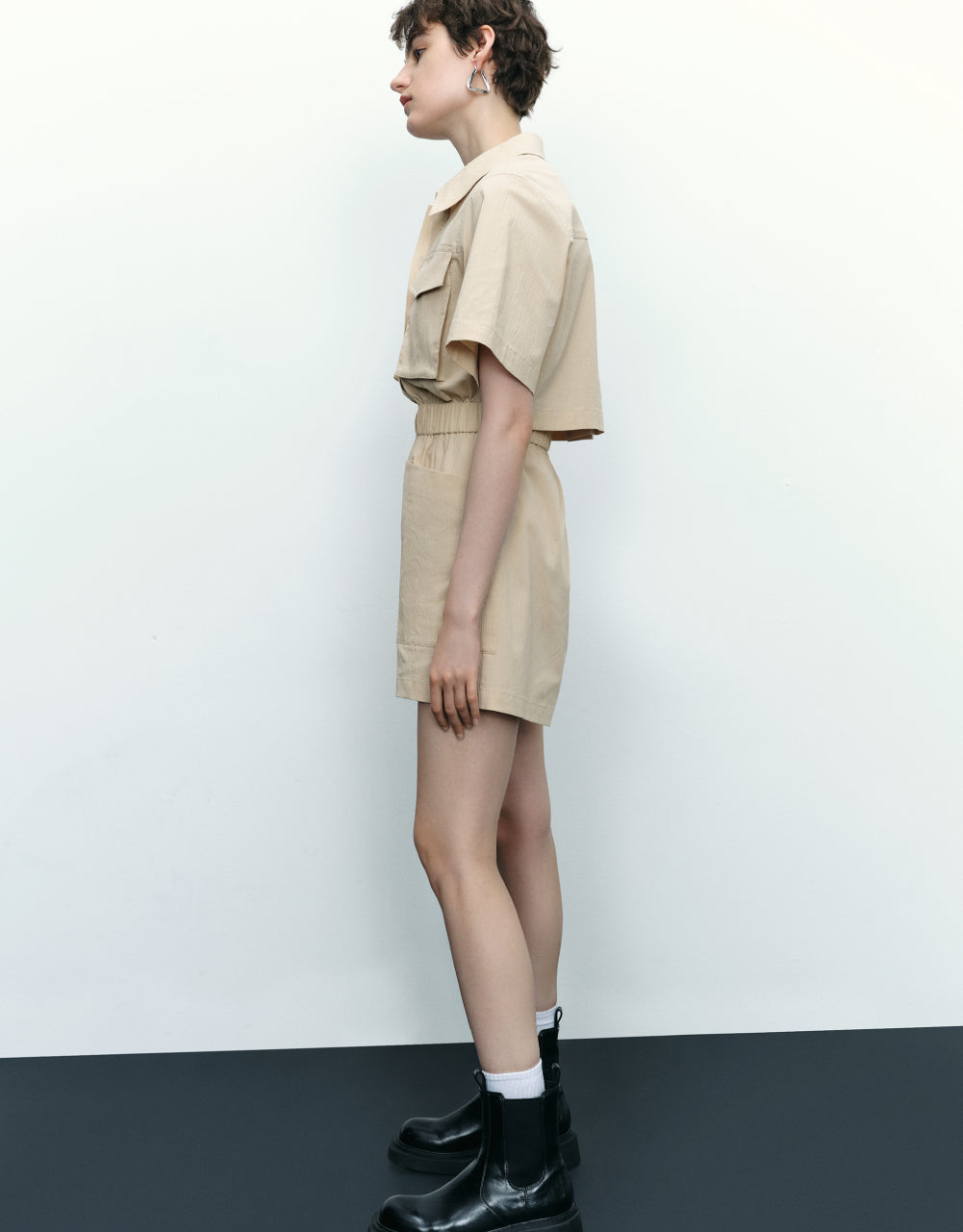 Elastic Waist Short Jumpsuits