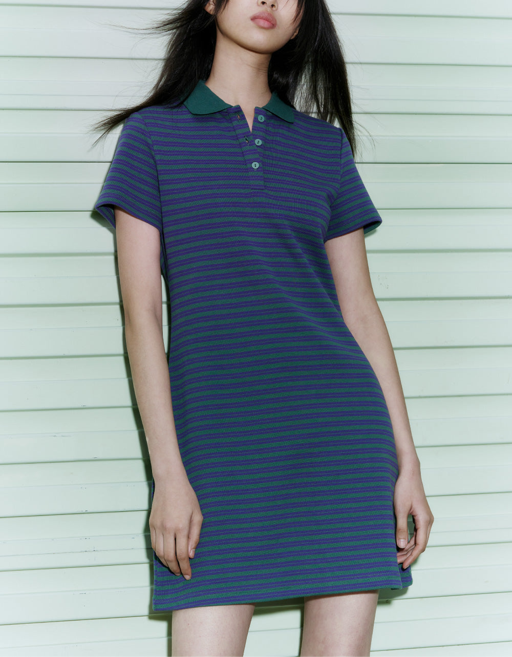 Stripe Polo Straight Dress