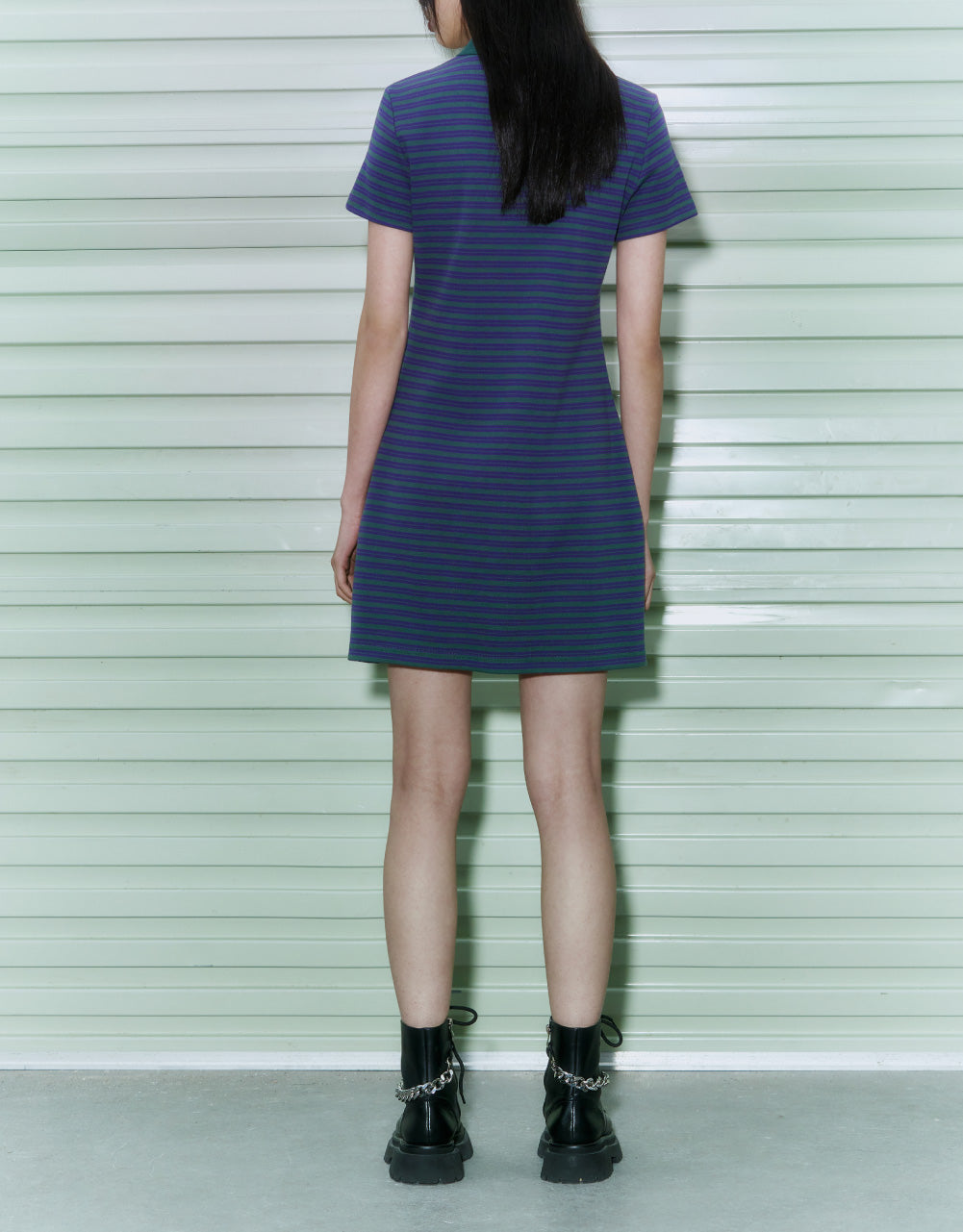 Stripe Polo Straight Dress