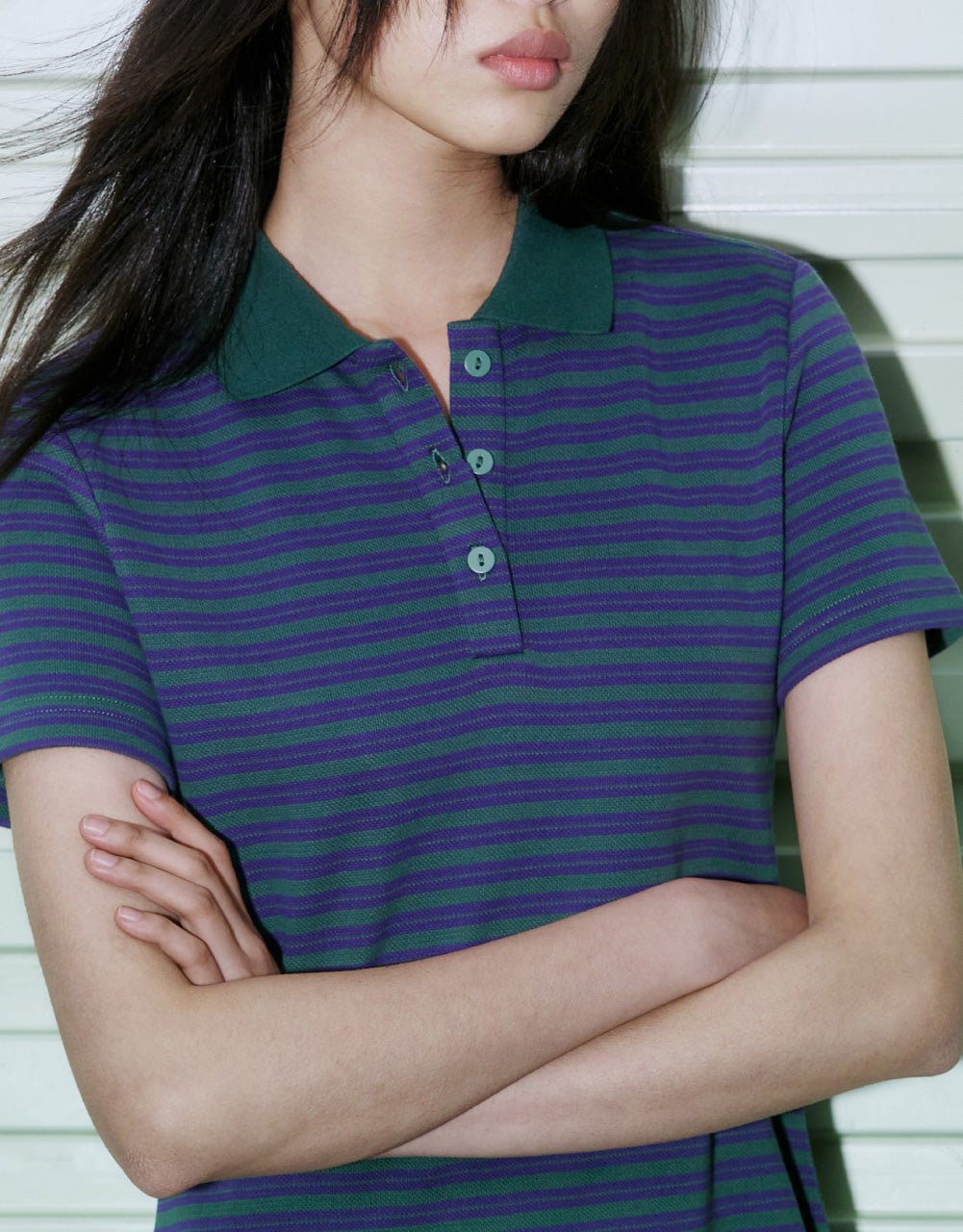 Stripe Polo Straight Dress
