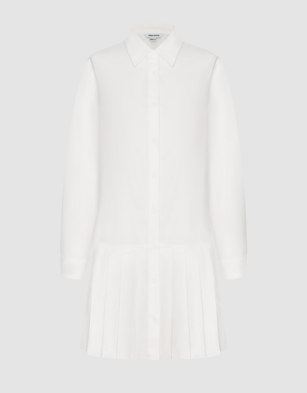 Pleated Button Up Shirt Dress