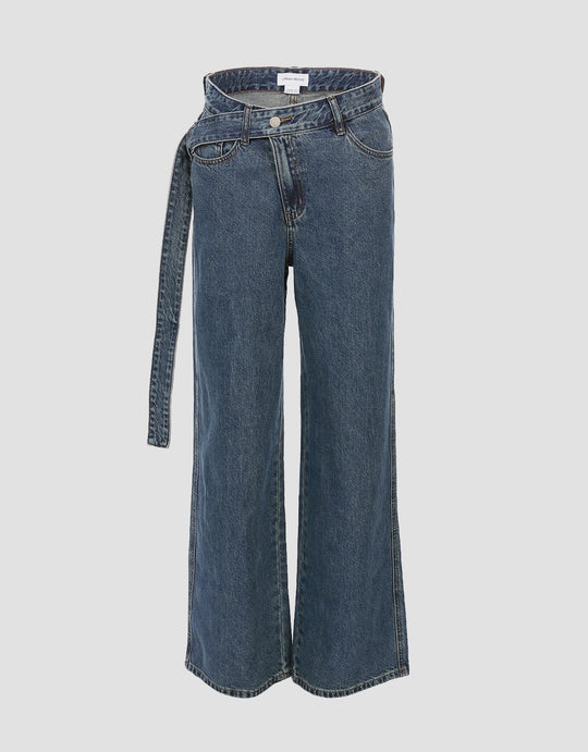 Wide-Leg Jeans With Belt