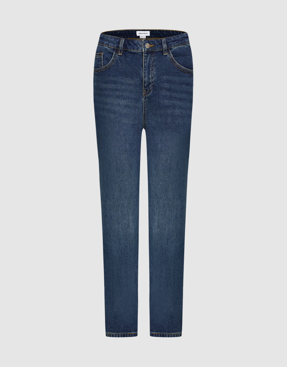 Mid-Waist Straight Jeans