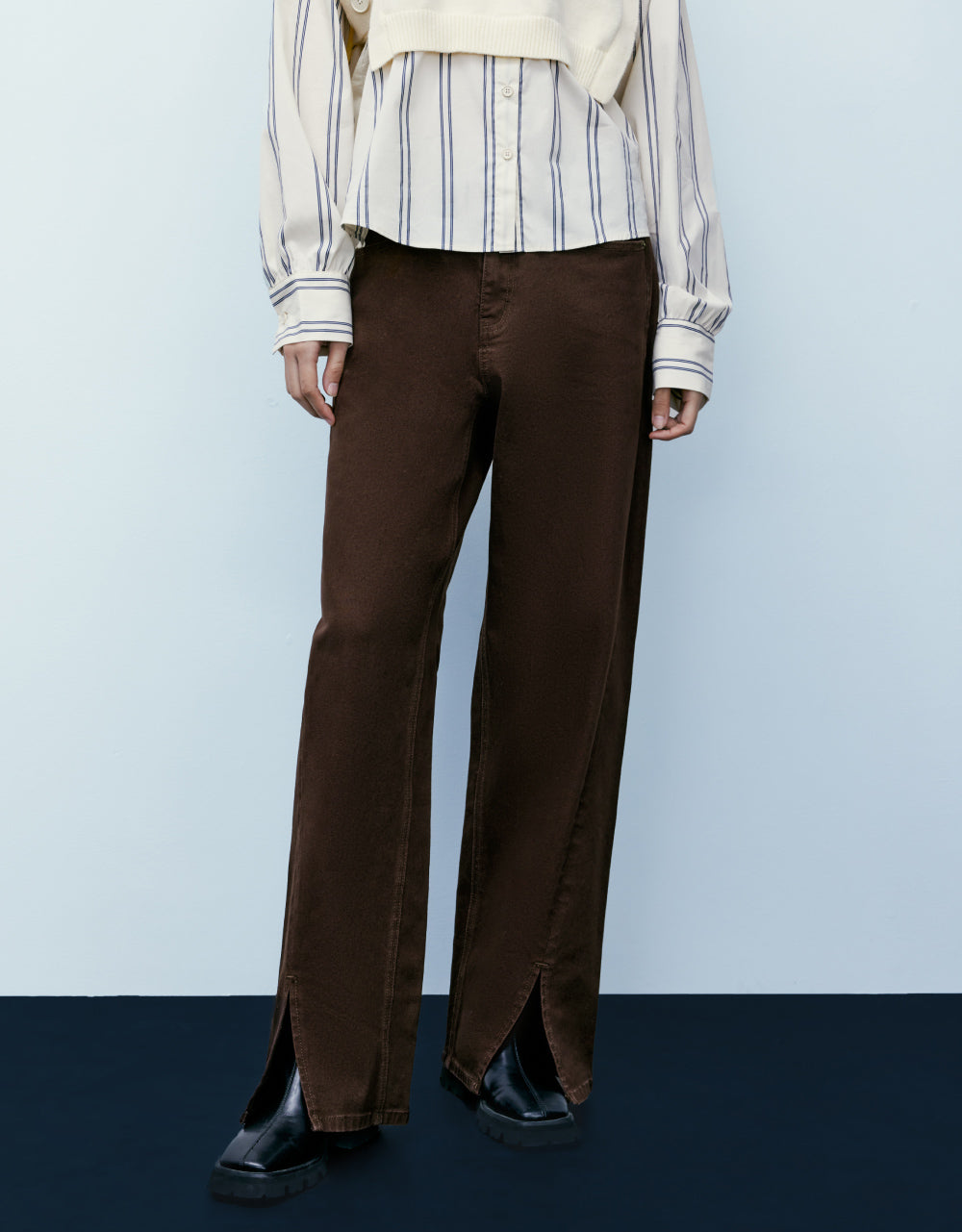 Mid Waist Straight Jeans