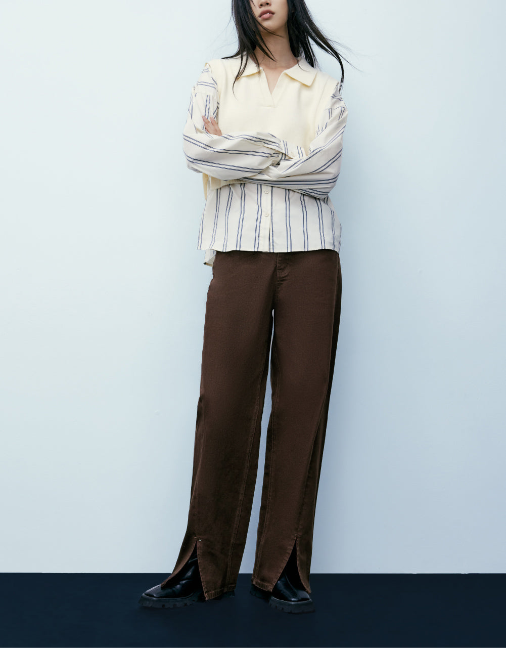 Mid Waist Straight Jeans