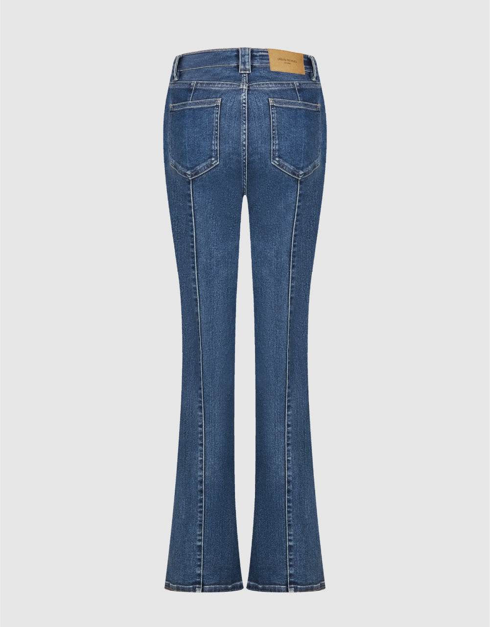 Mid-Waist Line Detail Flare Jeans
