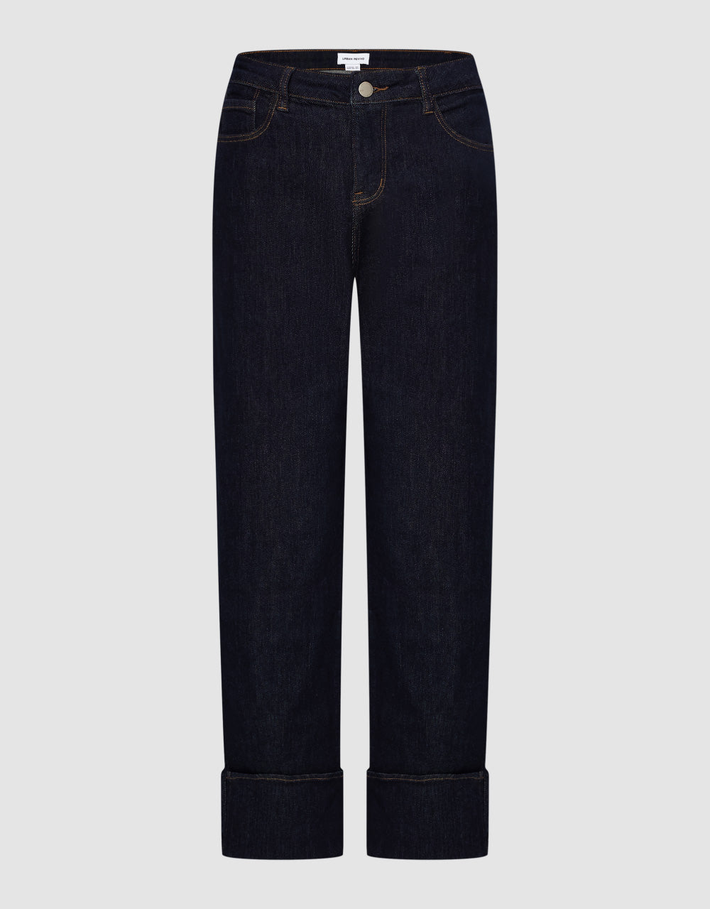 Roll Up Hem Straight Jeans