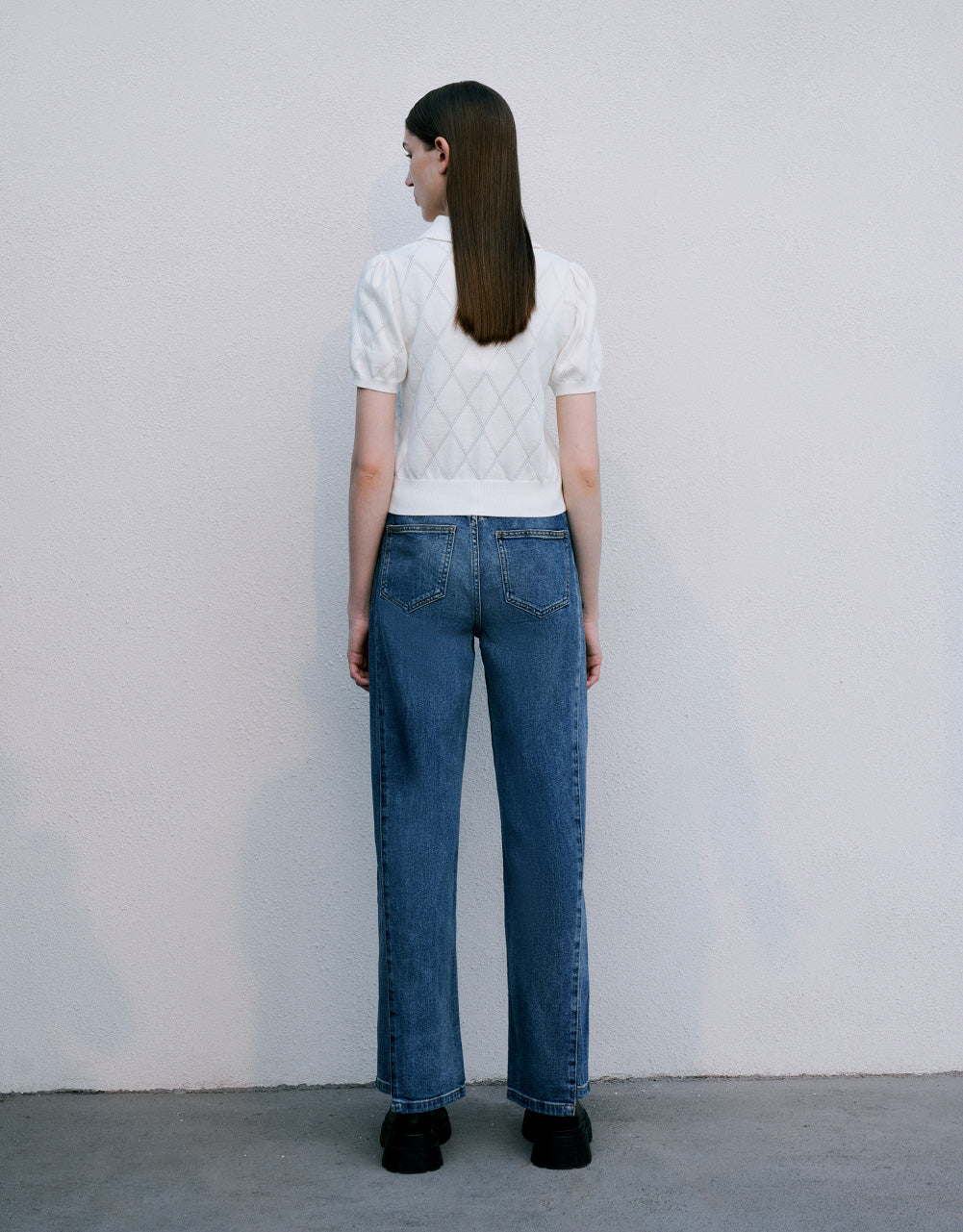 Mid-Waist Straight Jeans