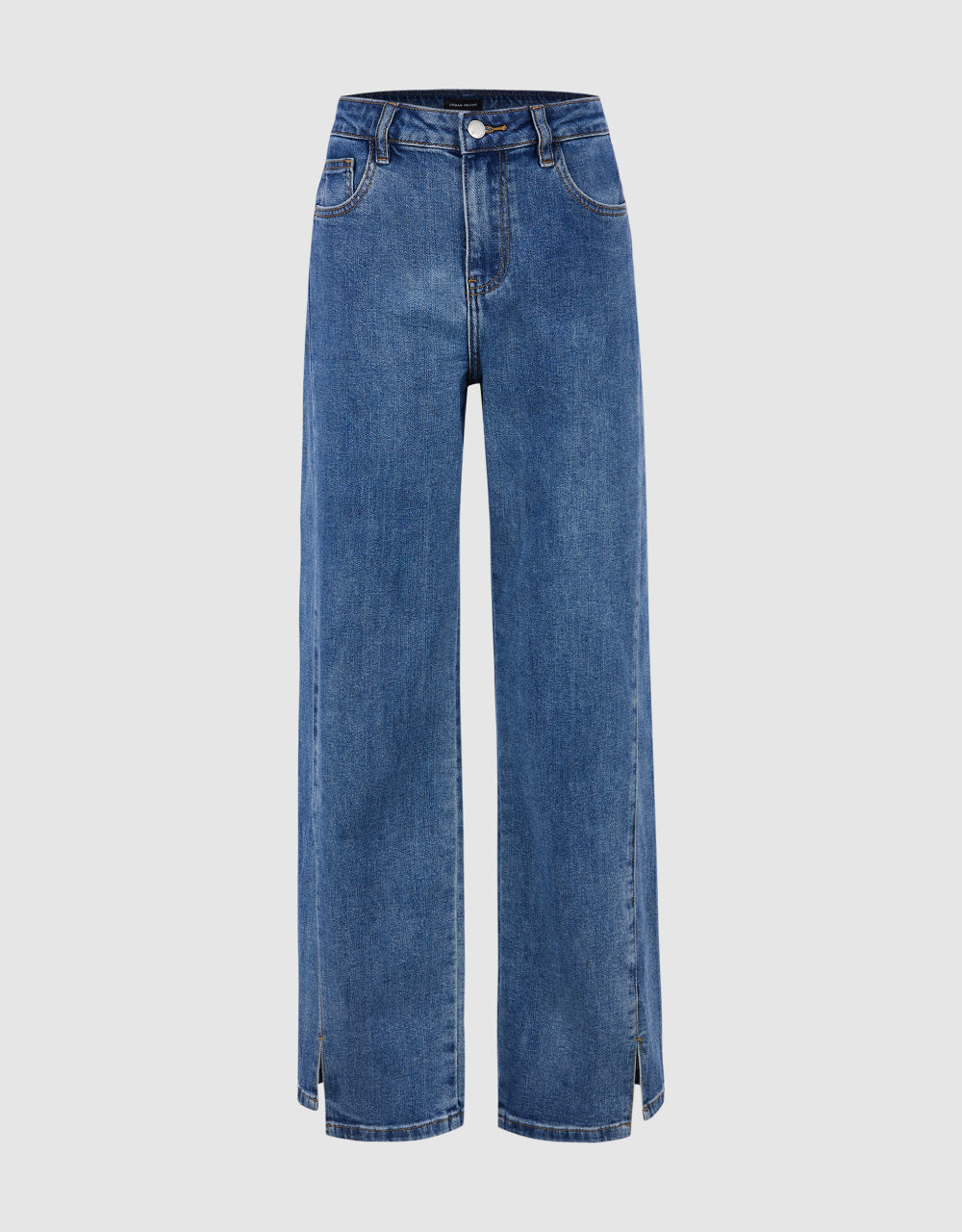 Mid-Waist Straight Jeans