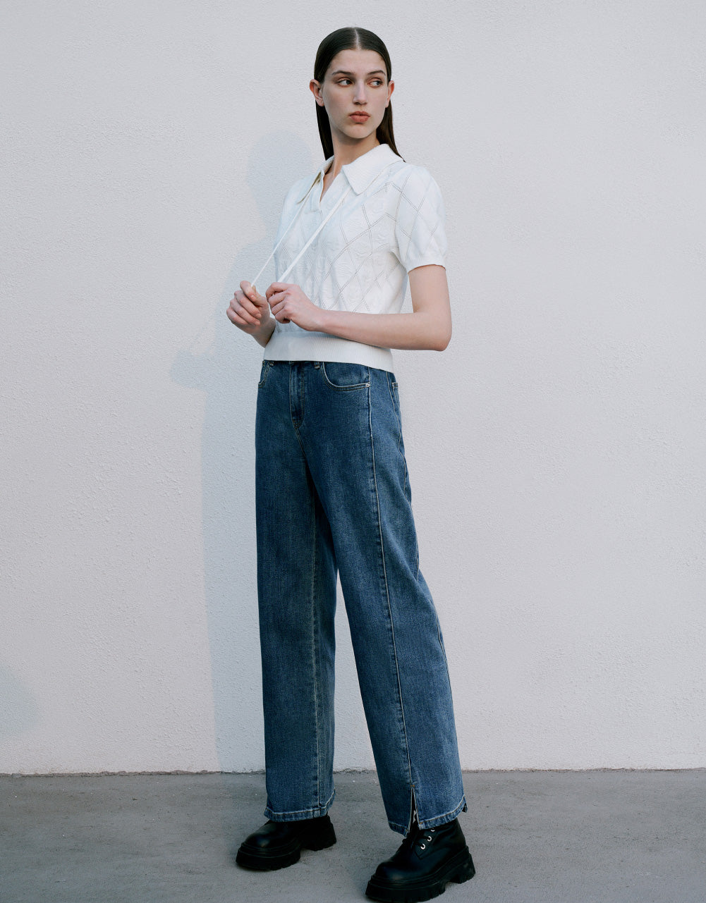 Mid-Waist Straight Jeans