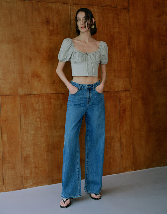 Mid-Waist Loose Jeans