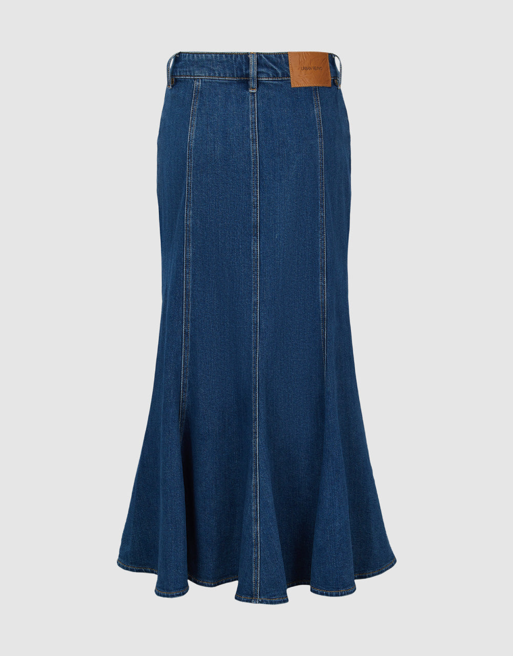 Midi A-Line Denim Skirt