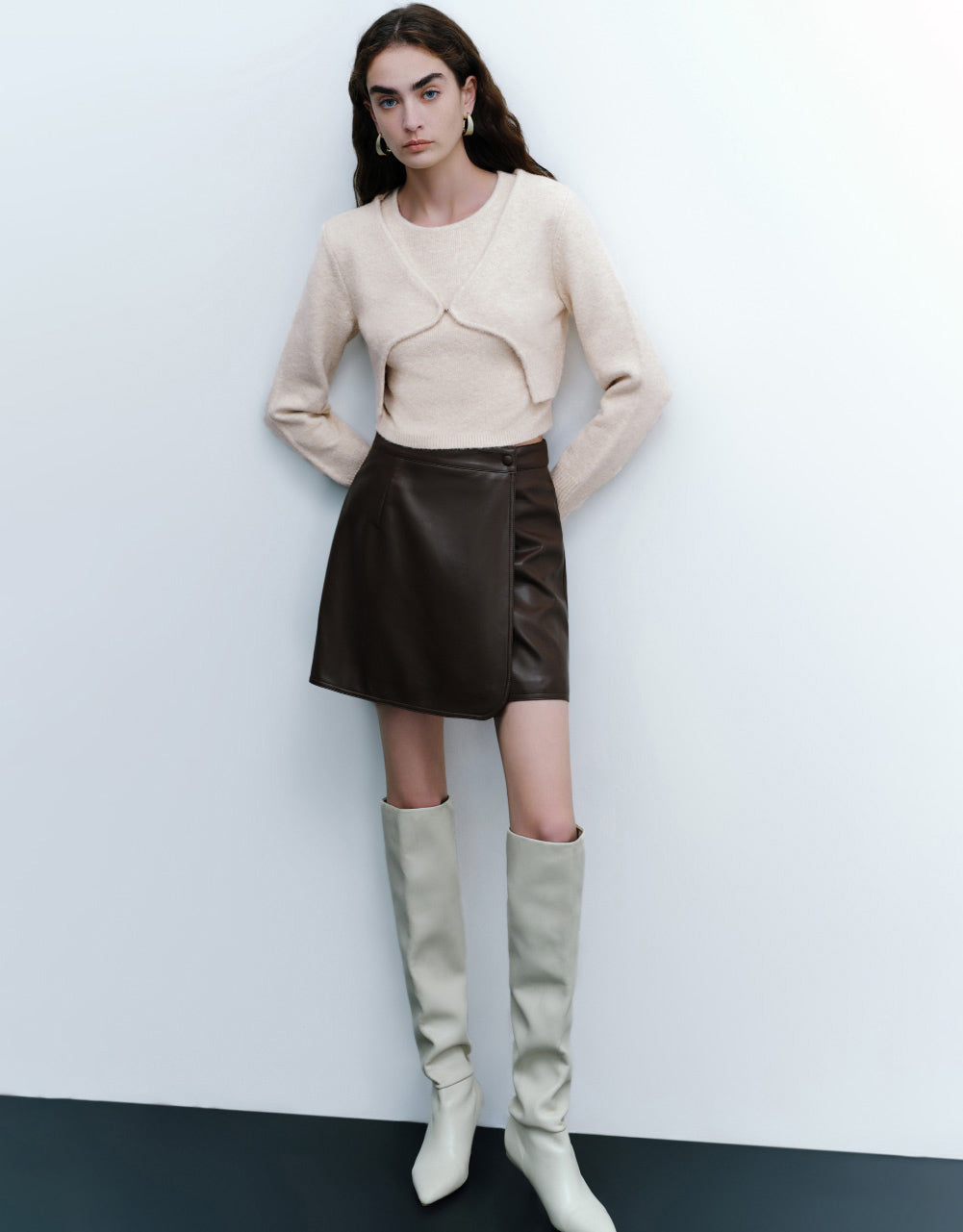 2 Pieces Set Cropped Cardigan