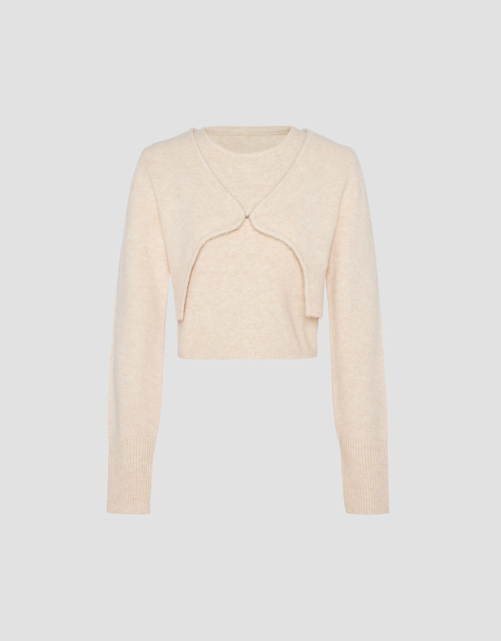 2 Pieces Set Cropped Cardigan