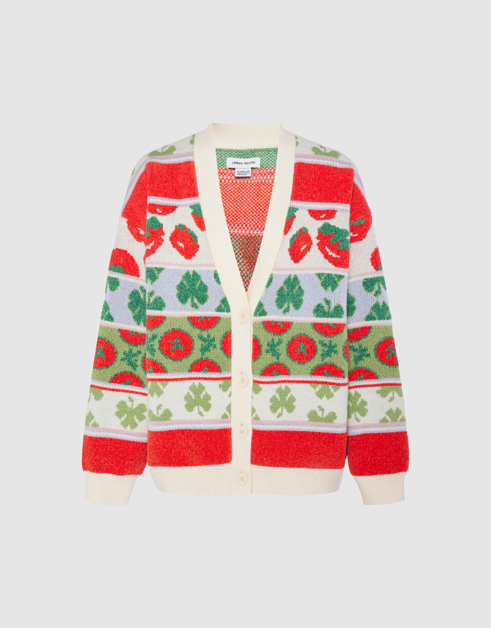 Contrast Color Knit Cardigan