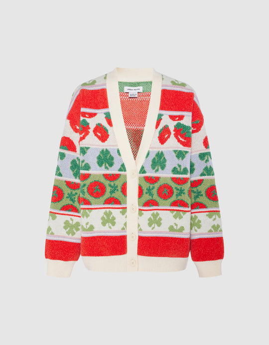 Contrast Color Knit Cardigan