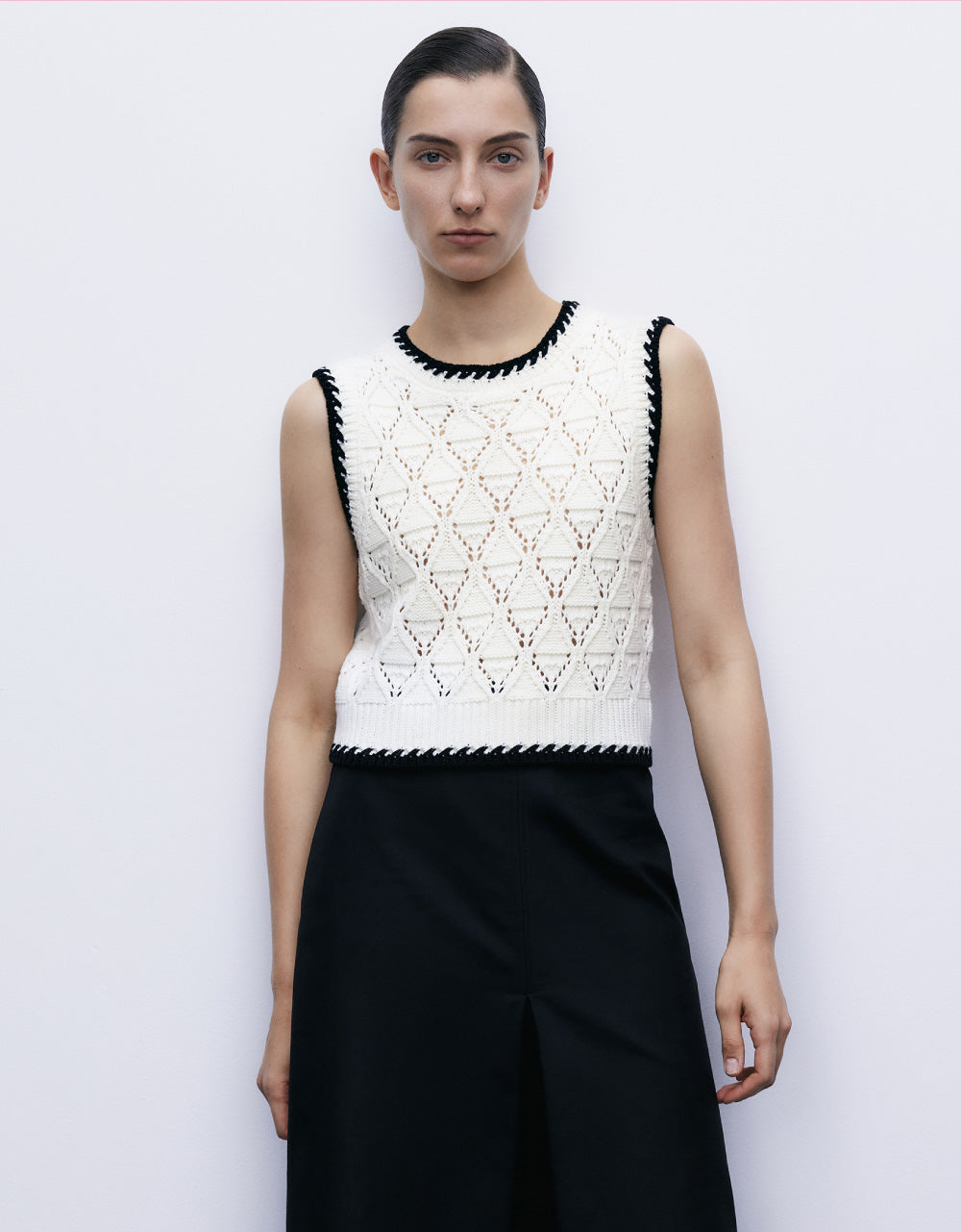 Pointelle Knitted Vest