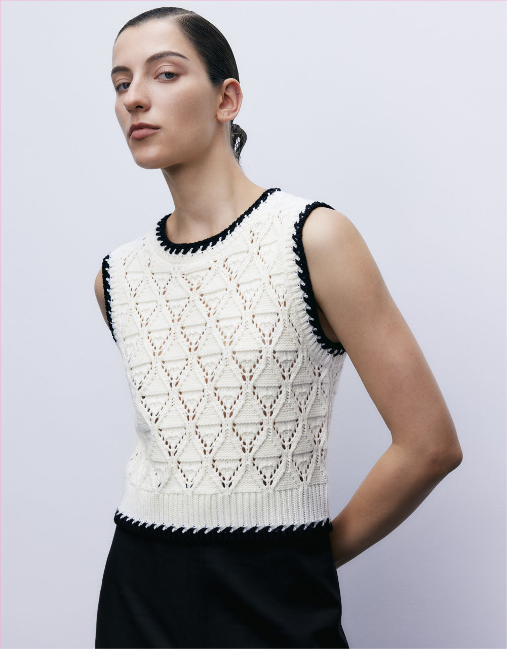 Pointelle Knitted Vest