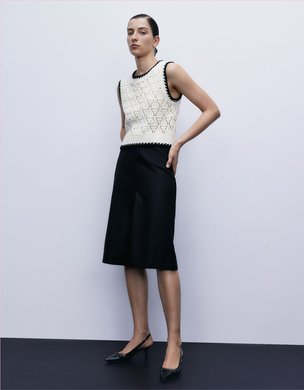 Pointelle Knitted Vest