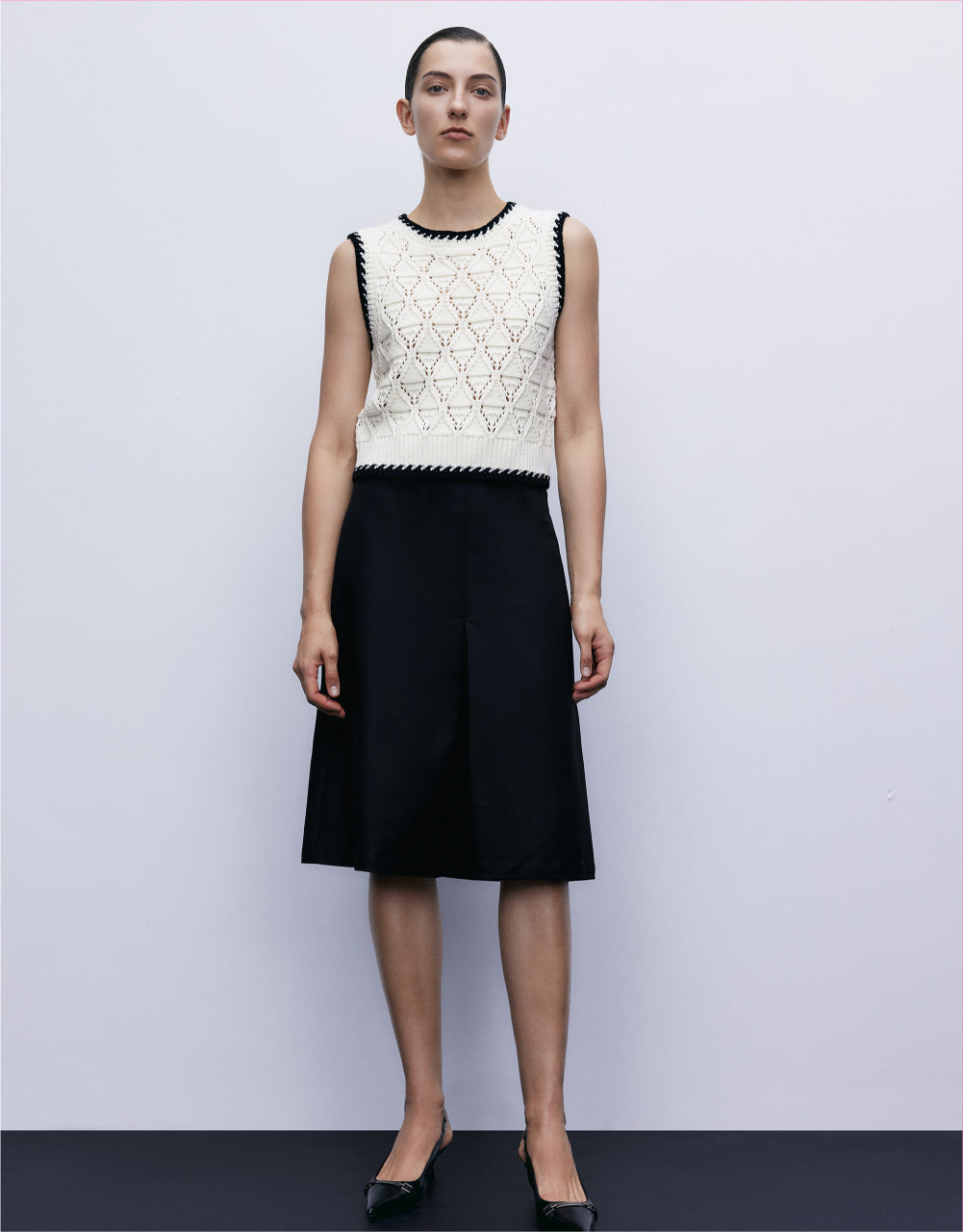 Pointelle Knitted Vest