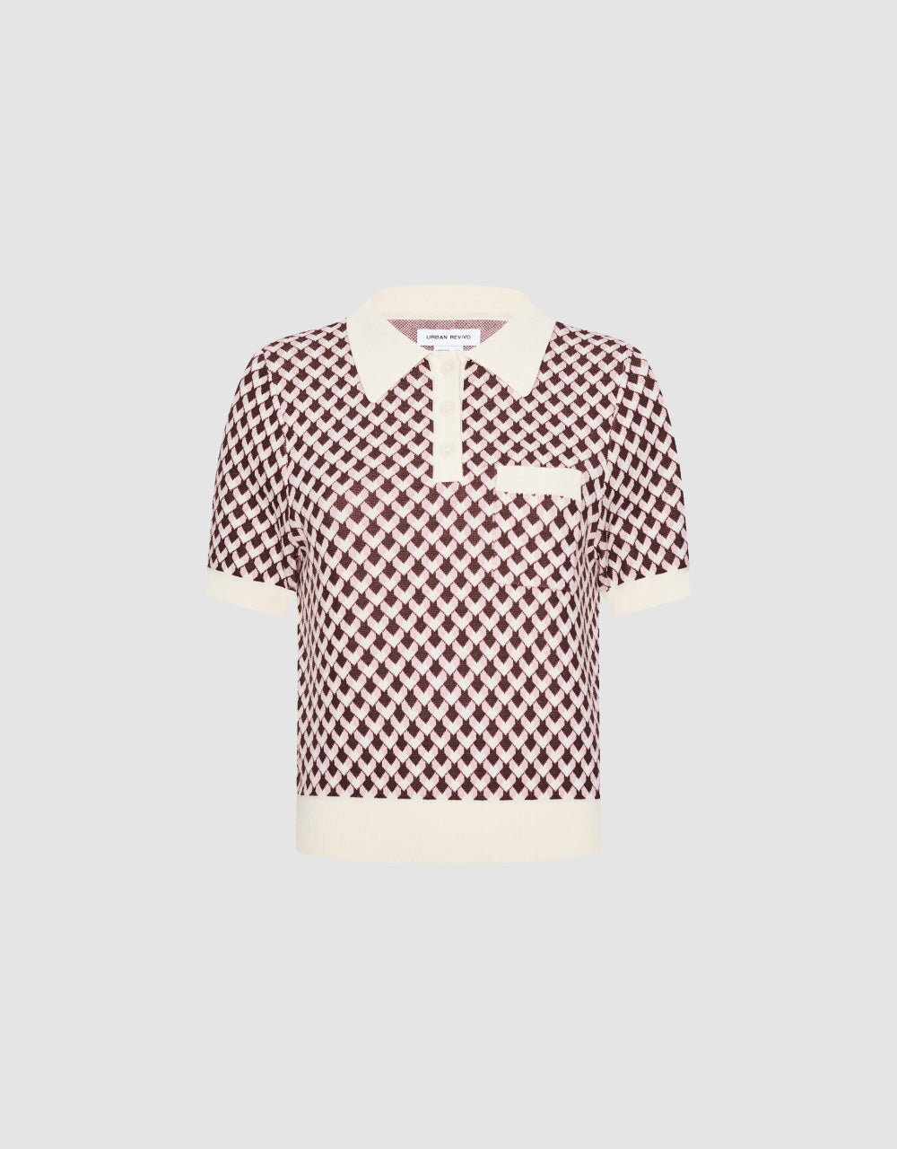Knitted Pattern Polo T-Shirt
