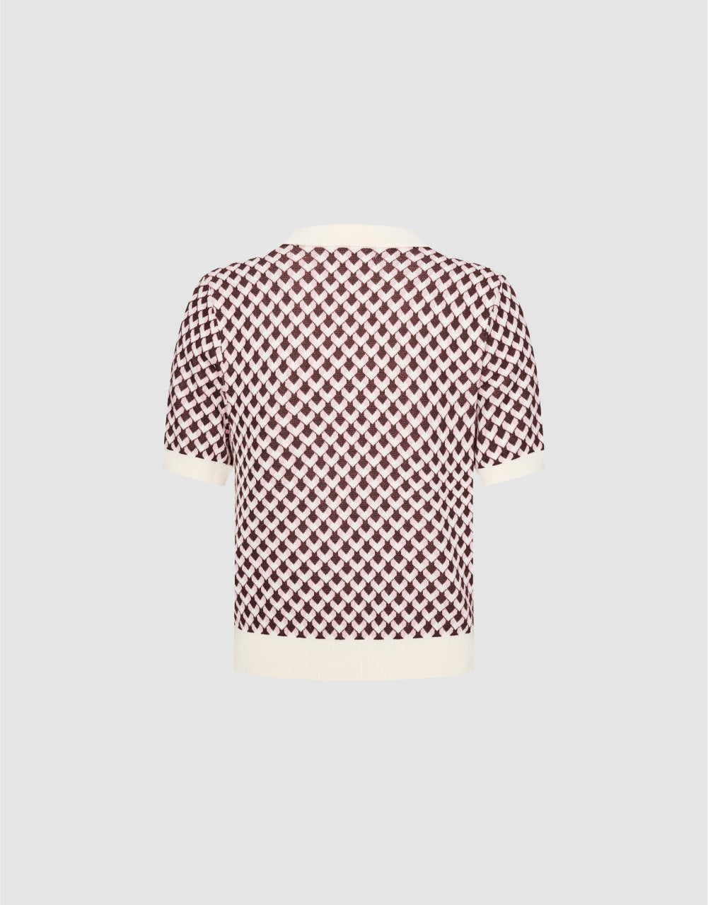 Knitted Pattern Polo T-Shirt